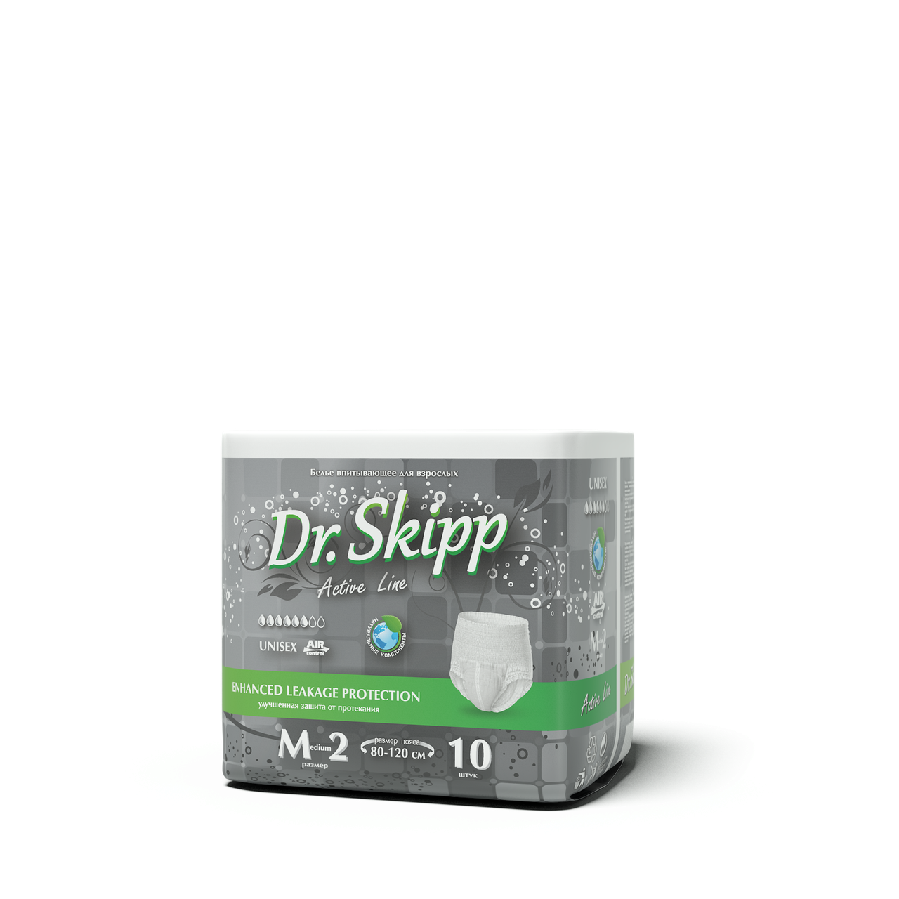 Трусы-подгузники для взрослых Dr. Skipp Active Line M-2	(10 шт в упаковке)			