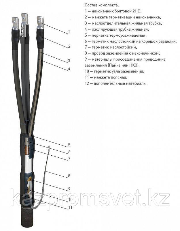 Концевая кабельная Муфта 3 КВТп-10 (25-50) c наконечниками (комбинированный комплект заземления) ЗЭТА - фото 2 - id-p64854863