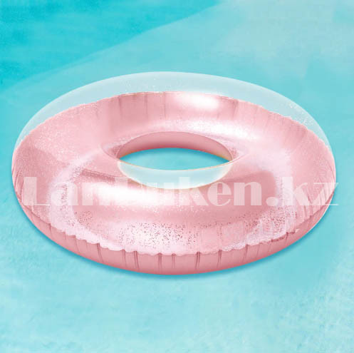 Надувной плавательный круг блестящий 60 см с разноцветными блестками