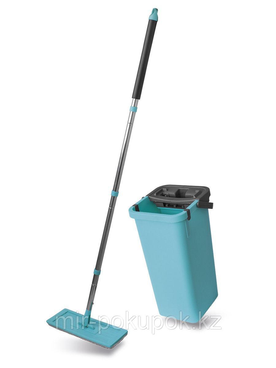 Швабра и ведро с отжимом Magic Flat Mop (набор для влажной уборки Mop & Bucket), Алматы