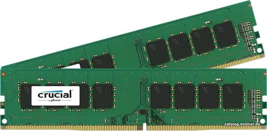 Оперативная память 8GB KIT (4Gbx2) DDR4 2400MHz Crucial PC4-19200 CL=17 Singl Ranked CT2K4G4DFS824A