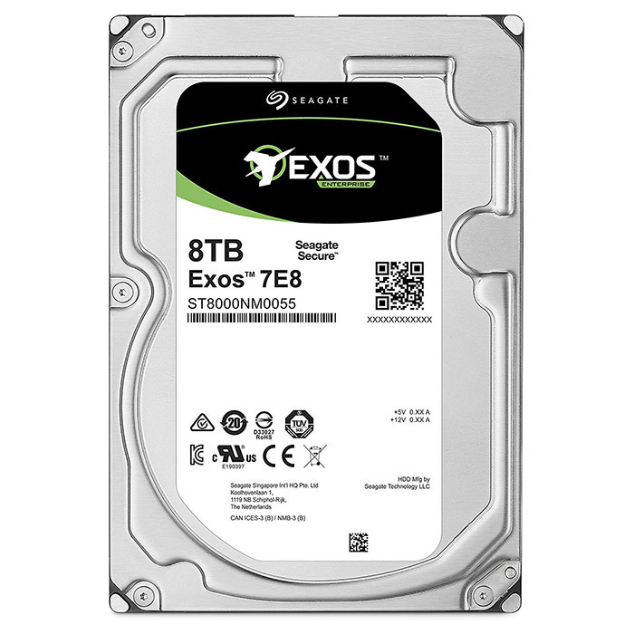 Корпоративный жесткий диск 8Tb Seagate Enterprise EXOS SATA6Gb/s 7200rpm 256Mb 3, 5" ST8000NM0055