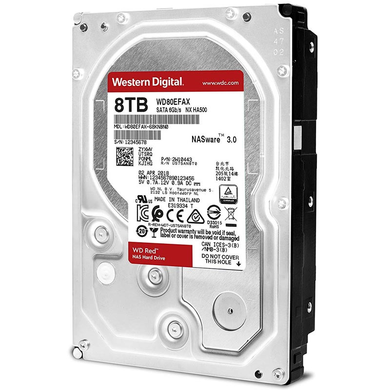 Жесткий диск HDD 8Tb Western Digital RED SATA 6Gb/s 3.5" 256Mb 5400rpm WD80EFAX