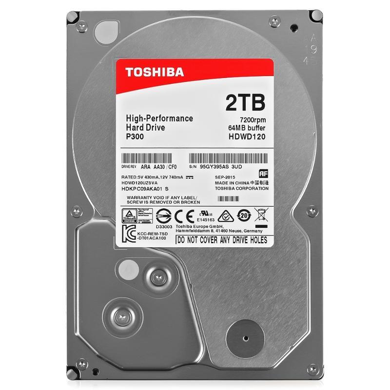Жесткий диск HDD 2Tb TOSHIBA P300 SATA 6Gb/s 7200rpm 64Mb 3.5"
