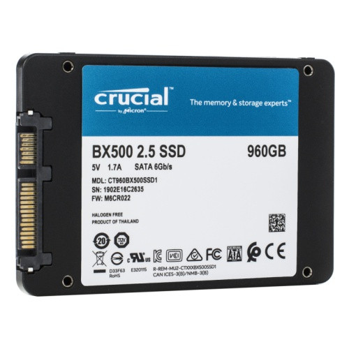 Твердотельный накопитель 960GB SSD Crucial BX500 2.5” SATA3
