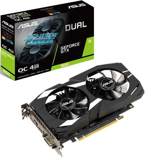 Видеокарта ASUS DUAL GTX 1650, DUAL-GTX1650-O4G, Dual fan, 4Gb/128bit GDDR5