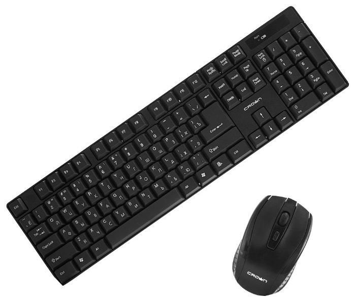 Комплект беспроводной Crown CMMK - 954 W Комплект, включает в себя беспроводную клавиатуру с 108 стандартными клавишами.(рус./англ./каз.) знаки