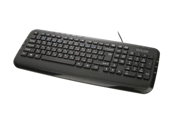 Клавиатура, Delux, DLK-160UB, USB, Кол-во стандартных клавиш 103, 12 мультимедиа-клавиш, Размер: 435.4*172*26, 8 мм., Длина кабеля 1, 4 метра,
