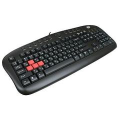Клавиатура игровая A4tech KB-28G USB, Black, сменные красные клавиши A, S, W, D