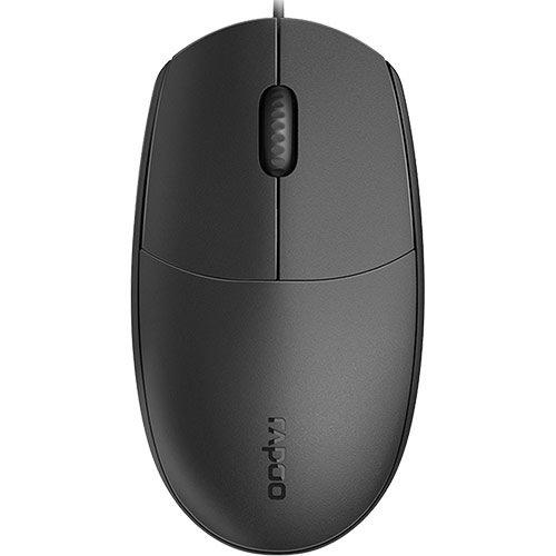 Мышь, Rapoo, N100, Оптическая, 1600dpi, USB, Длина кабеля 1, 5 метра, Чёрный