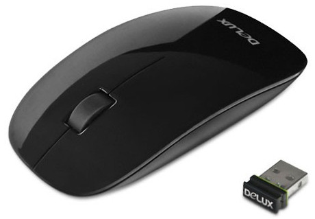 Мышь, Delux, DLM-111LGB, 3D, Лазерная, 1000dpi, Беcпроводная 2.4ГГц