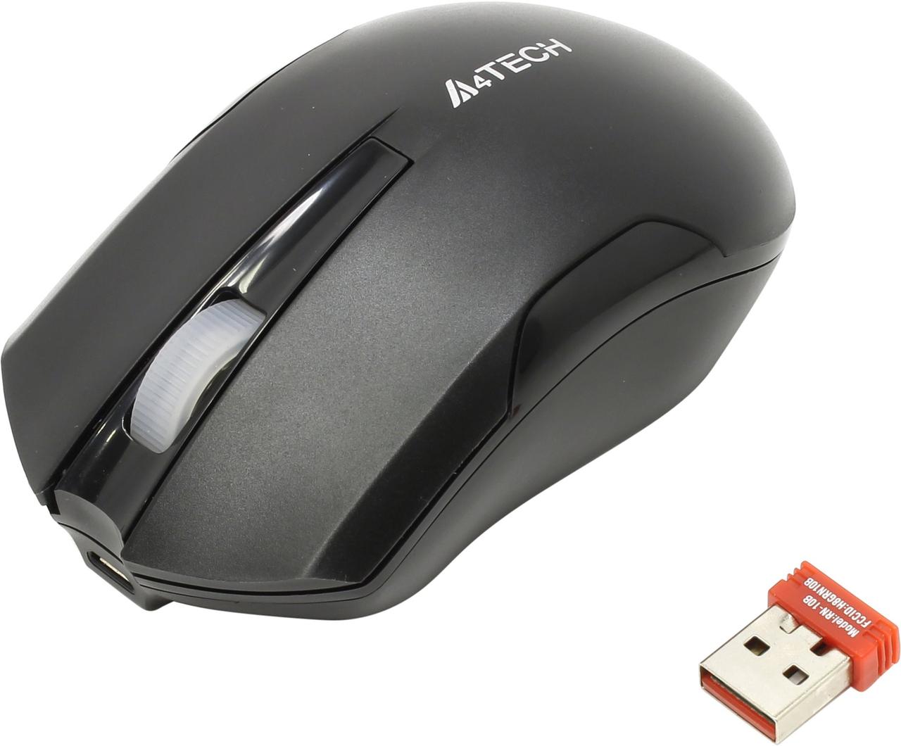 Мышь беспроводная A4tech G11-200N BLACK Оптическая 2,4G USB 2000 dpi