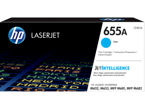 HP CF451A HP 655A Cyan LaserJet Toner Cartridge