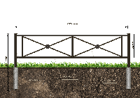 Газонное ограждение, металлическое, 2000Х500