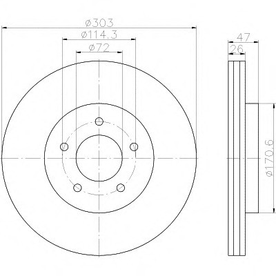 Тормозные диски Mazda Tribute (00-08, передние, Optimal, D303)