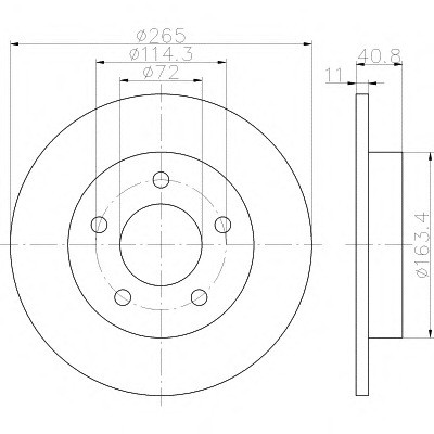 Тормозные диски Mazda 3 (03-..., задние, D265, Optimal)
