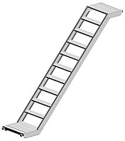 U-образная маршевая лестница, высота 2.0 м, ширина 0.64 м, алюминий