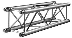 Ферма H40V, алюминий прямая, 4-х поясная, квадратного поперечного сечения, внешний размер 387 мм.