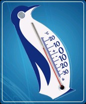 Термометр бытовой для холодильника "Пингвин" ТБ-3М-1 исп.25 (-30...+20), ц.д.1, основание-пластмасса, присоска, 135х60мм - фото 1 - id-p5003346