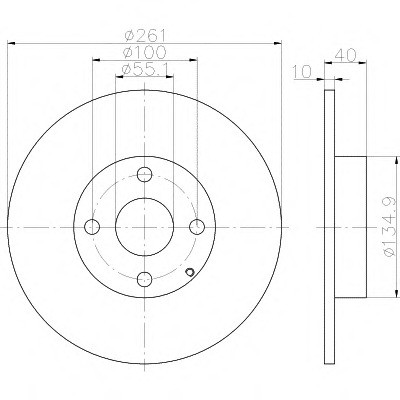 Тормозные диски Mazda 323 (98-04, задние, D261, Optimal)