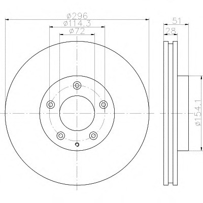 Тормозные диски Mazda Mpv (02-06, передние, D296, Optimal)