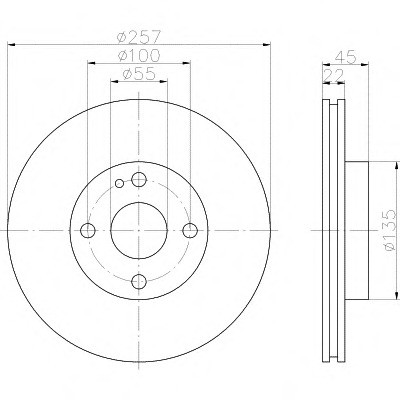 Тормозные диски Mazda 323 (94-98, передние, Optimal, D257-4d)