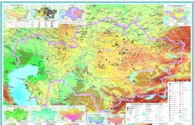 Физическая карта РК , 76*110
