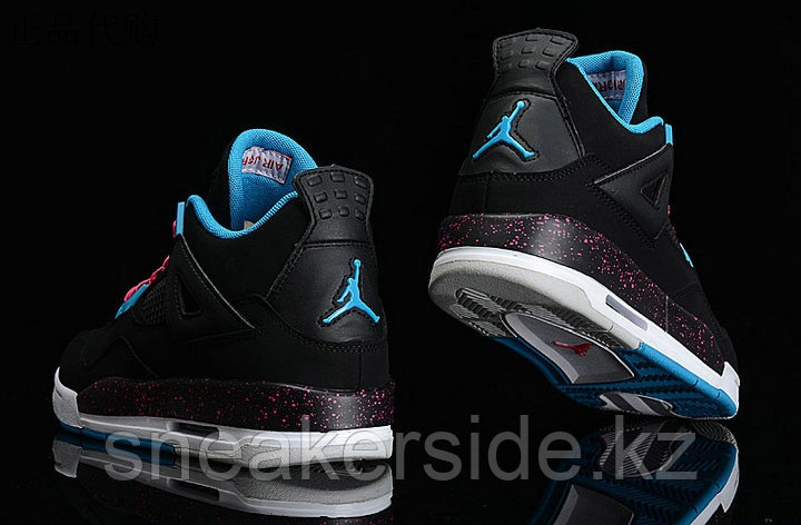 Кроссовки Air Jordan 4(IV) Retro Black Blue Pink (36-46) - фото 9 - id-p5025049