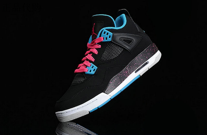 Кроссовки Air Jordan 4(IV) Retro Black Blue Pink (36-46) - фото 8 - id-p5025049