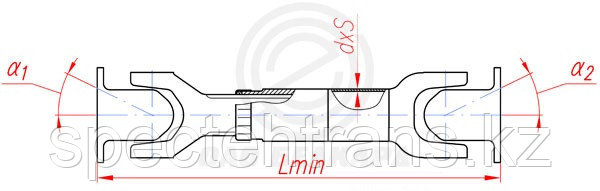 4320-2201010-03 Вал карданный заднего моста УРАЛ-4320 (4 отв.) L=821+92мм