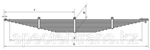55111-2902012-01 Рессора передняя 15л. L=1675мм (ЧМЗ)