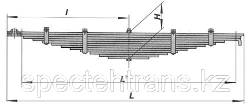 5336-2902012-02 Рессора МАЗ передняя 12 л. L=1980 мм