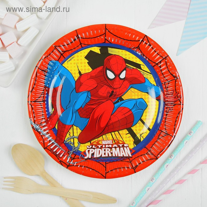 Тарелка бумажная "Человек-паук. Суперсила", набор 8 шт., 22 см
