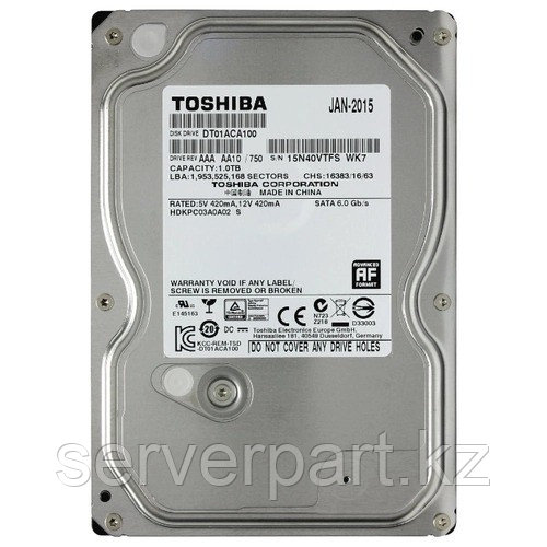 Жесткий диск Toshiba 1TB 7.2K SATA LFF (DT01ACA100)