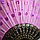 Веер текстильный с пайетками, розовый, фото 2