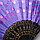 Веер текстильный с пайетками, фиолетовый, фото 4
