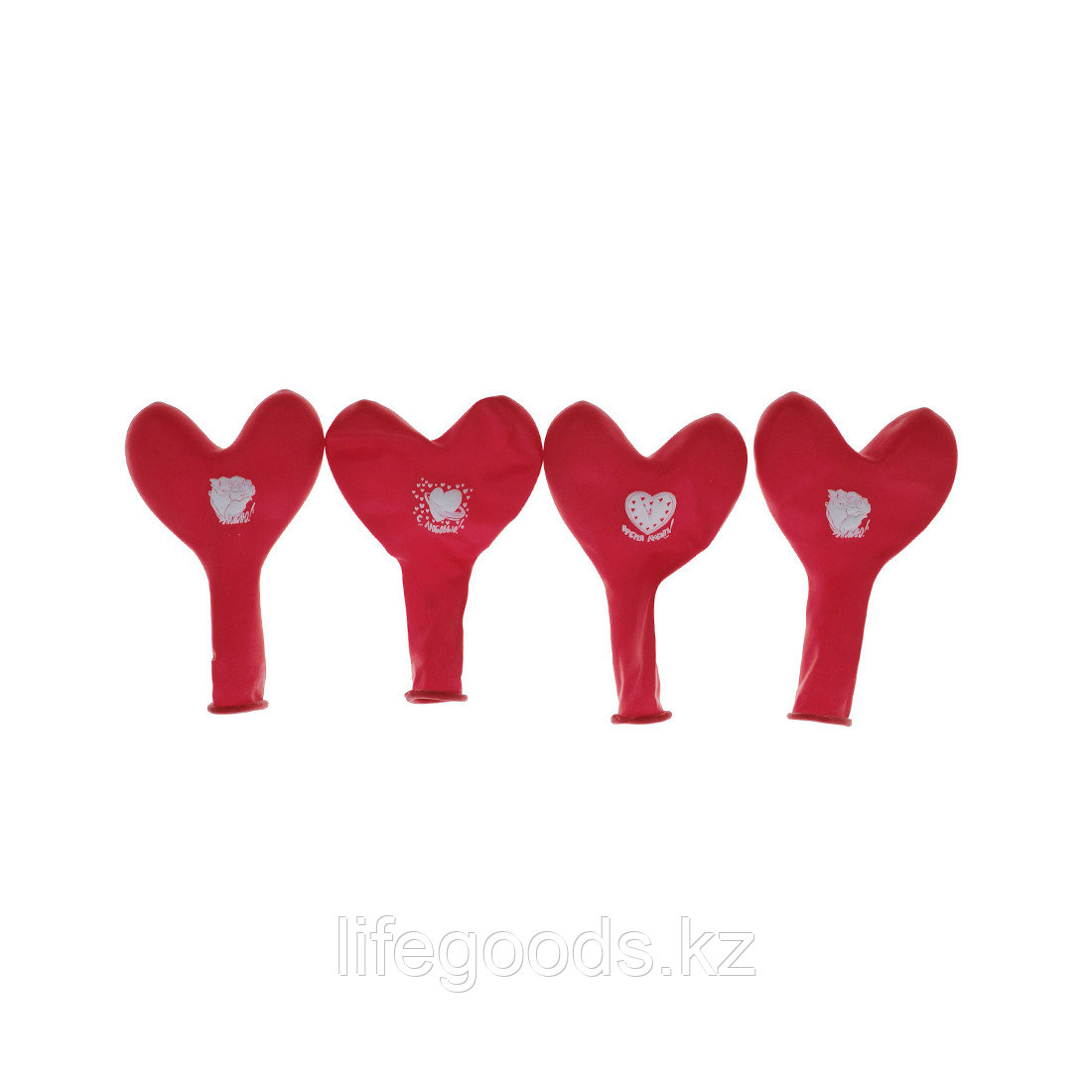 Воздушные шарики в форме сердца 1111-0362 (4 шт. в пакете)