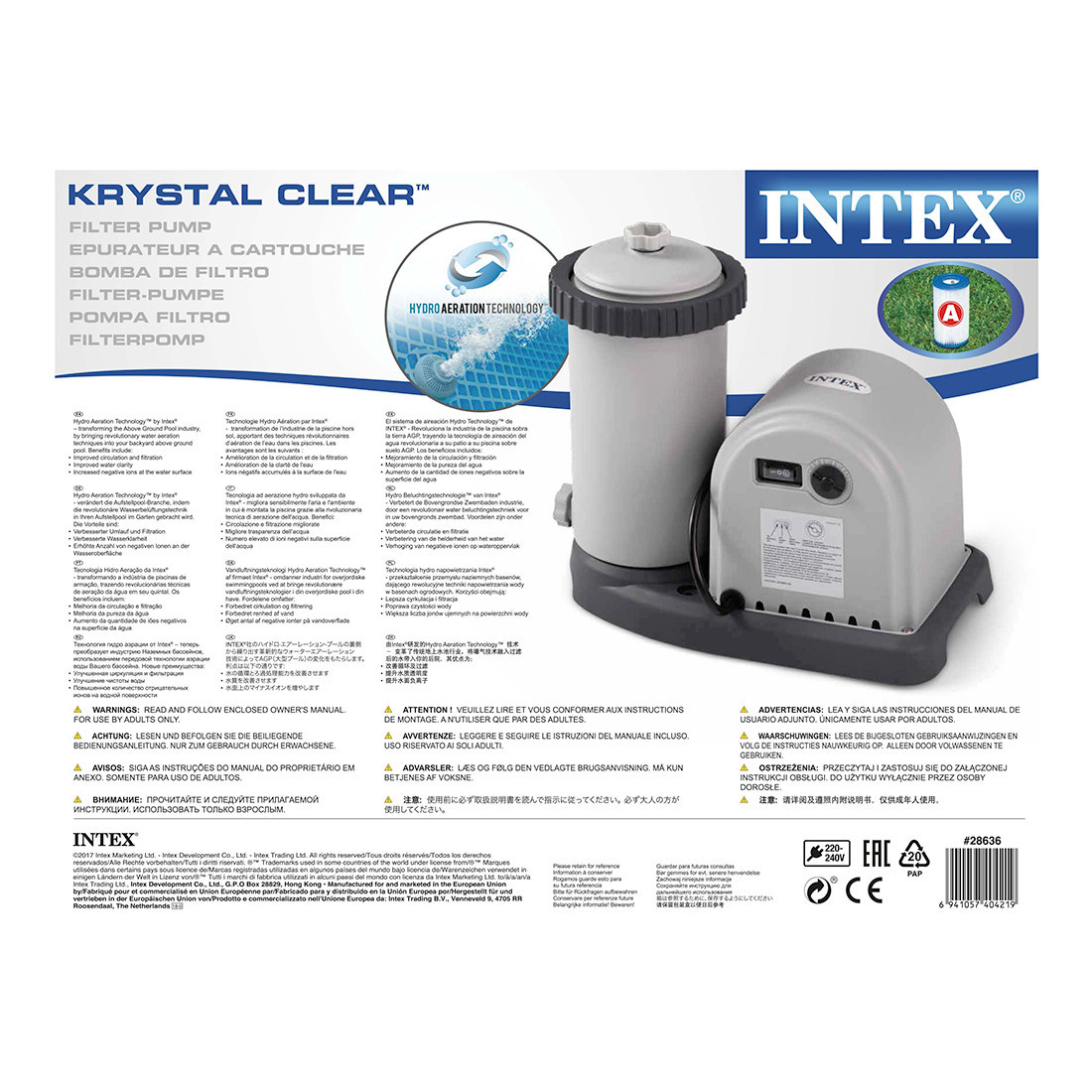 Насос фильтрующий Intex 28636, 5678 л/ч, Цвет: Серый