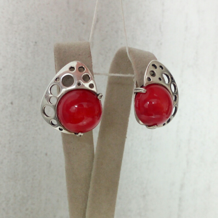 Серьги с кораллом