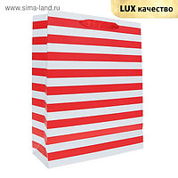 Пакет ламинированный "Красные полоски", люкс, 26 х 10 х 32 см