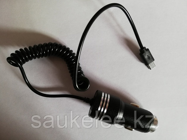 Автомобильное зарядное устройство для телефона 2х USB microUSB Car Regrsi белый, фото 2