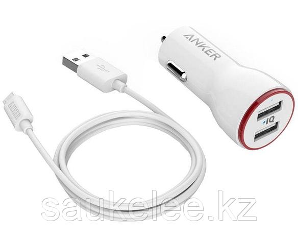 Автомобильное зарядное устройство для телефона 2х USB microUSB Car Regrsi белый, фото 2