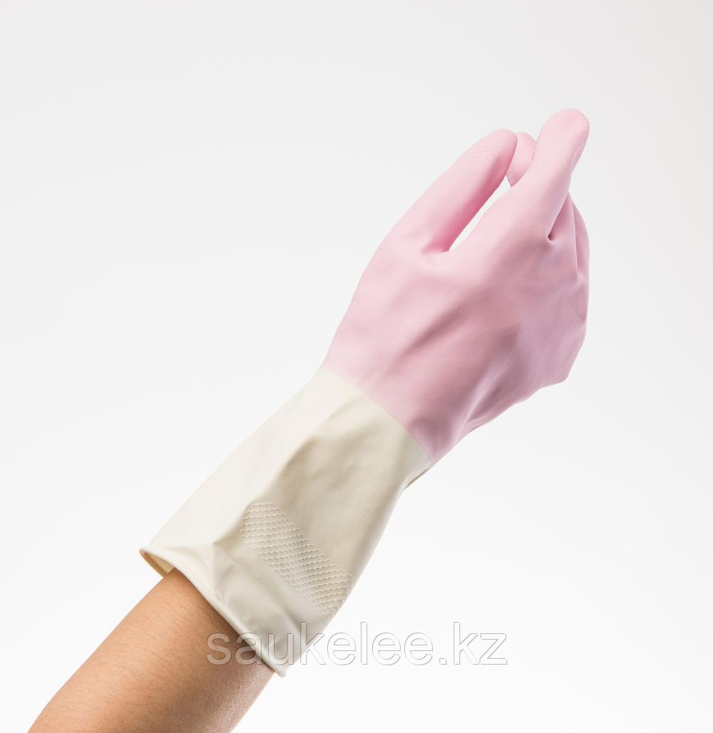 Перчатки хозяйственные резиновые с рифленым латексным покрытием - фото 1 - id-p65188771