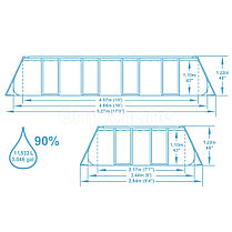 Каркасный бассейн Bestwey 56670 (488*244*122 см, на 11532 л), фото 2