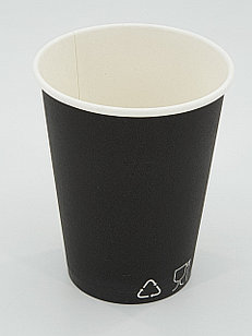 Бумажный стакан, 350мл, черный, однослойный