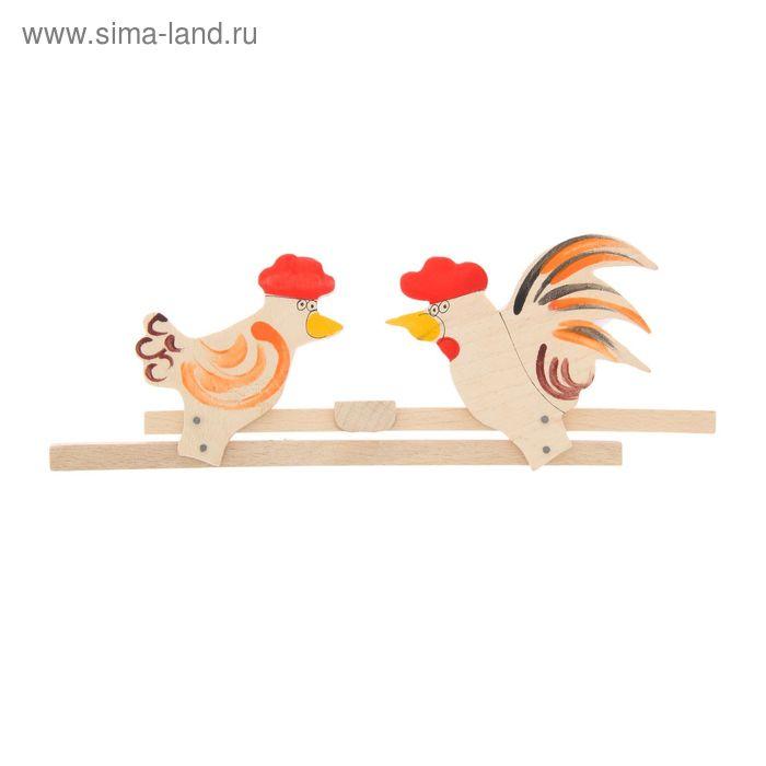 Сувенир деревянный "Петушок и курочка"
