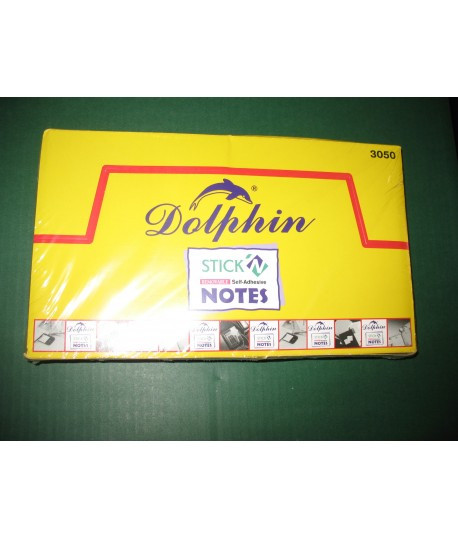 Бумага для заметок с клеевым краем "Dolphin" оригинал, 3*5, жёлтые, 100 листов - фото 1 - id-p65213629