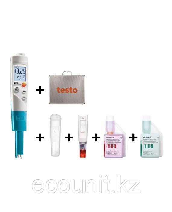 Testo pH метр Testo 206 pH1 в комплекте с кейсом и буферными растворами 0563 2065