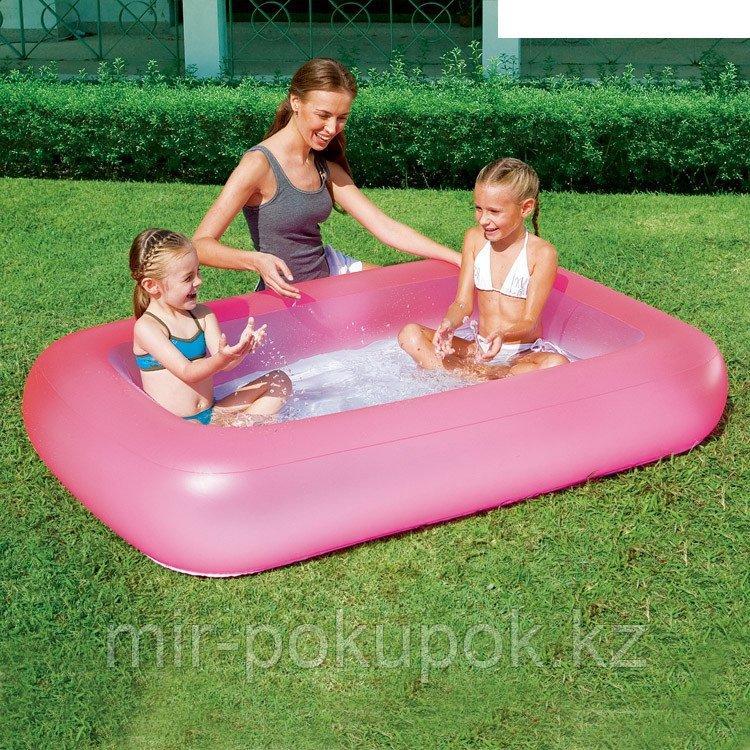 Детский надувной прямоугольный бассейн розовый, голубой Bestway 51115