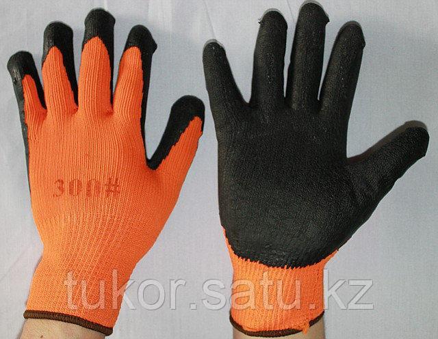 Перчатки #300 оранжевые, с ПВХ покрытием - фото 2 - id-p65246258